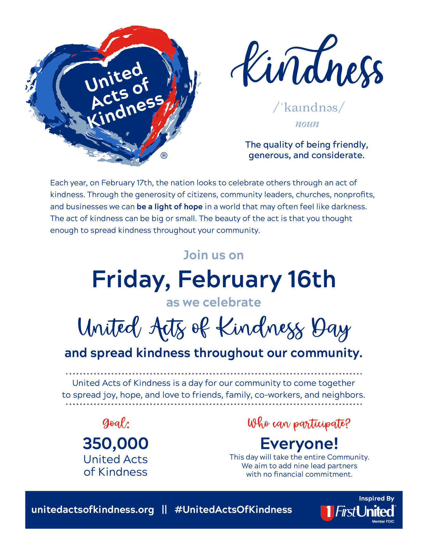 United Acts of Kindness - Flyer (Pack of 10)