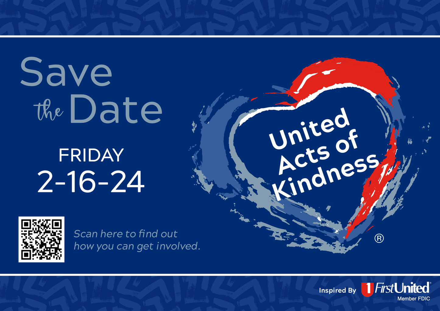 United Acts Of Kindness - "Save The Date" Postcard (Pack of 50)