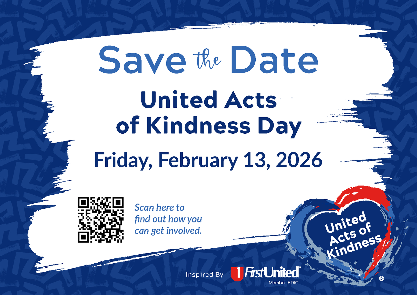 United Acts Of Kindness - "Save The Date" Postcard (Pack of 50)